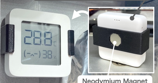 manyetik Kulp destek thermo hygrometer xiaomi mijia tarih bilimi 3D modeller hobi yapımcılar araçlar 3dprinter termometre higrometre 3d print model - Mito3D