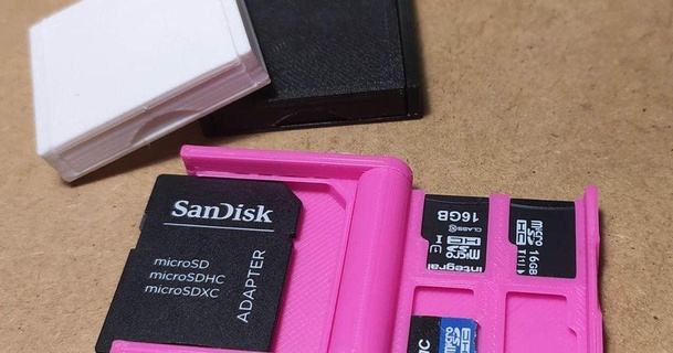 mini microsd tarjeta caso funda v2 ivo lucas 3D modelos pasatiempo hacedores organizadores envase SD sdcardholder 3d print model - Mito3D