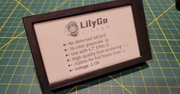 caso funda estante soporte Lilygo t5 47 pulgada paper monitor mario 3D modelos pasatiempo hacedores electrónica thingiverse 3d print model - Mito3D