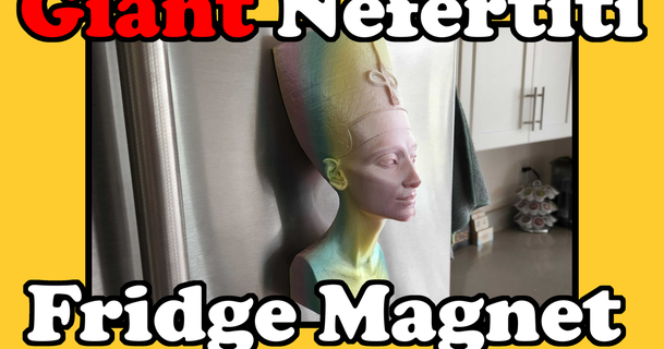 dev Nefertiti buzdolabı mıknatıs iqless 3D modeller ev halkı dekor mıknatısı 3d print model - Mito3D