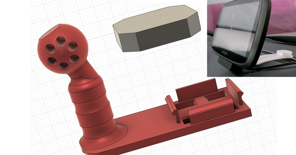 tomtom pelota montar encendedor 3D modelos pasatiempo hacedores automotor navegación apoya Ballmount montaje tom 3d print model - Mito3D