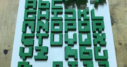 4x4 pixel alfabeto pintarx descargar gratis stl modelo imprimiblescom 3d modelos Arte diseño diseños 3d print model - Mito3D