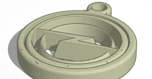opel giroscopio llavero johinación 3D modelos Arte diseño 2D platos logos 3d print model - Mito3D