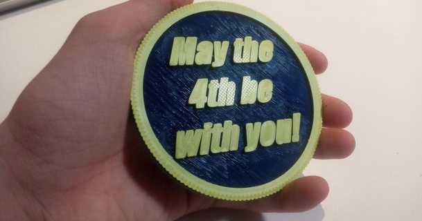 star wars coaster michal vallo 3D Models Art & Design 2D Plates Logos starwars puck makercoin maythe4thbewithyou 3d print model - Mito3D