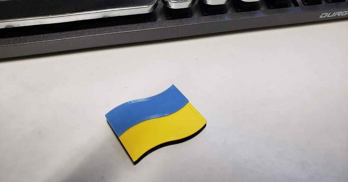 Ukraine drapeau magnétique épingle jstory987 3D modèles mode accessoires 3D print model - Mito3D