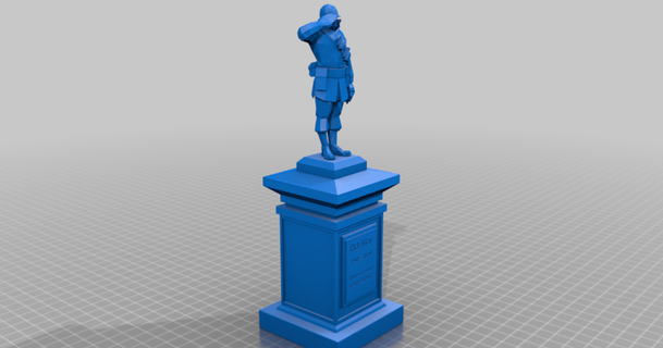 tf2 soldier statue dfliyerz 3D Models Art & Design Sculptures thingiverse 3d print model - Mito3D