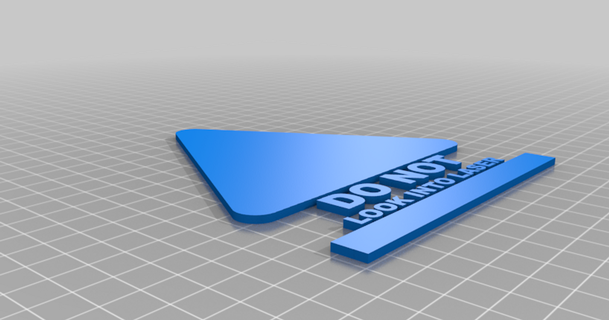 láser advertencia firmar polarix 3D modelos pasatiempo hacedores ideas thingiverse 3d print model - Mito3D