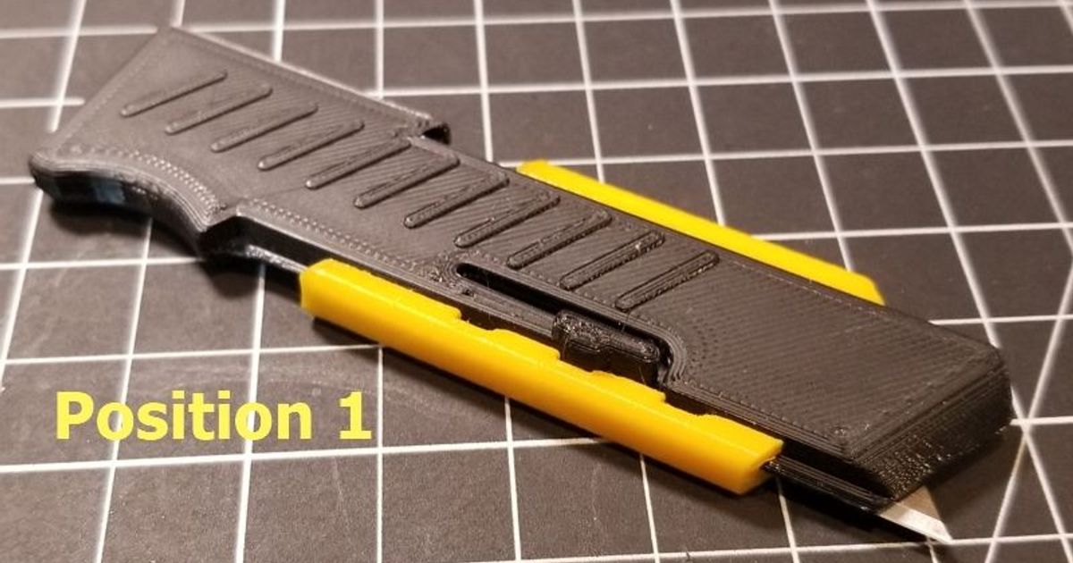 utilità coltello scatola taglierina click close caratteristica sinistra giusto consegnato versioni buildx 3D Modelli passatempo creatori utensili lama sicurezza multiuso taglierino 3D print model - Mito3D