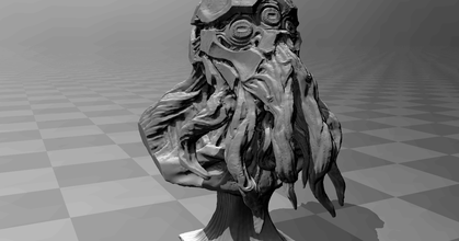 Cthulhu büst Greg indir Bedava stl model printablescom 3d modeller Sanat tasarım heykeller Lovecraft 3d print model - Mito3D
