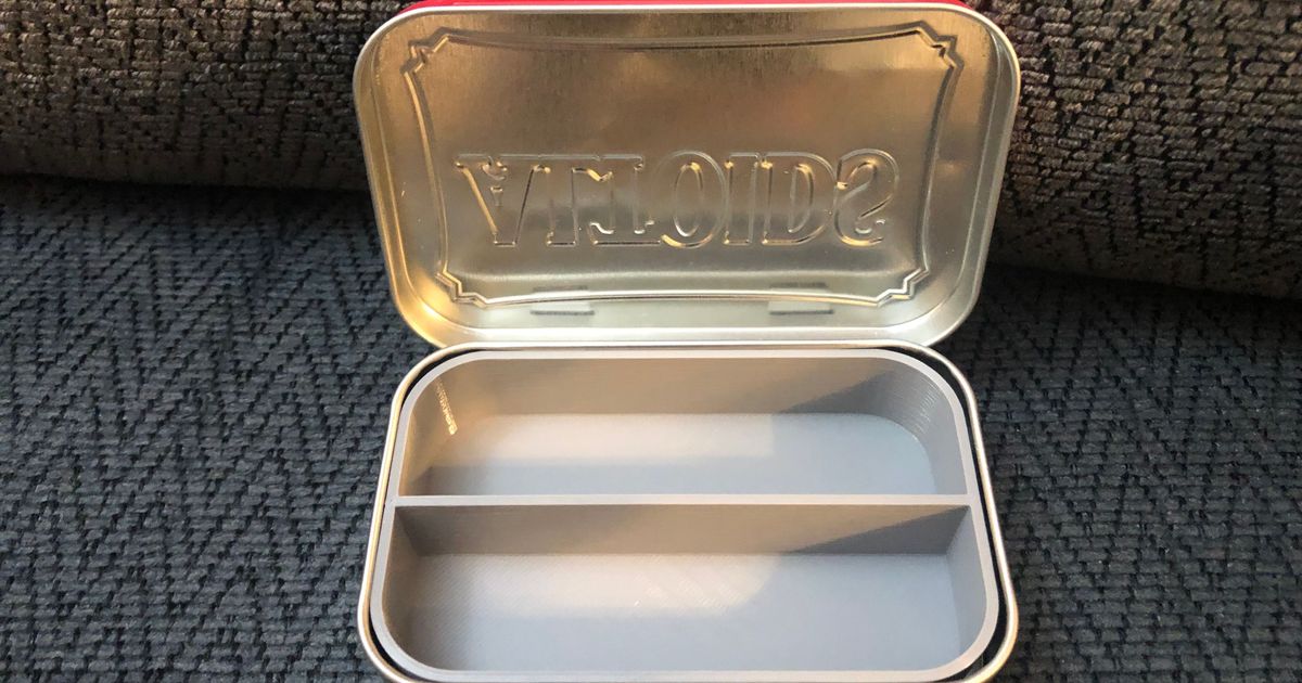 altoids 2 compartments lengthwise 3d printing warrant 3D Models Gadgets Other altoidscontainer altoidstin altoidsdivider altoids2compartslengthwise 3D print model - Mito3D