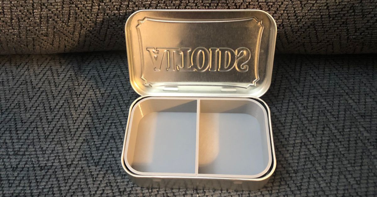 altoidi 2 scomparti in larghezza 3d stampa mandato 3D Modelli gadget altoidscontainer altoidstin divisore altoide altoids2compartment 3D print model - Mito3D