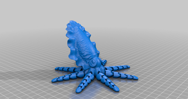 articulado calamar técnico 3D modelos juguetes juegos aire libre pulpo thingiverse 3d print model - Mito3D