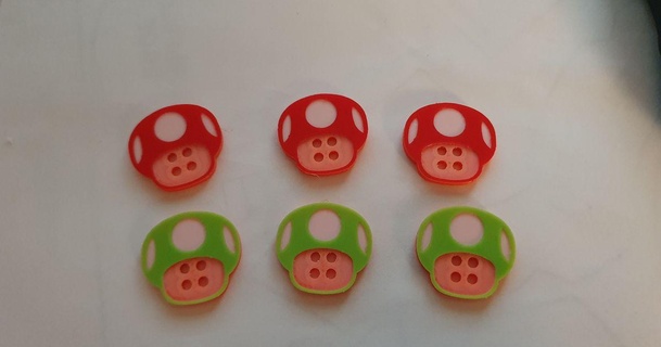 súper mario seta botón wittmarch 3D modelos Moda Moda accesorios mario súper seta Super Mario oneup 3d print model - Mito3D
