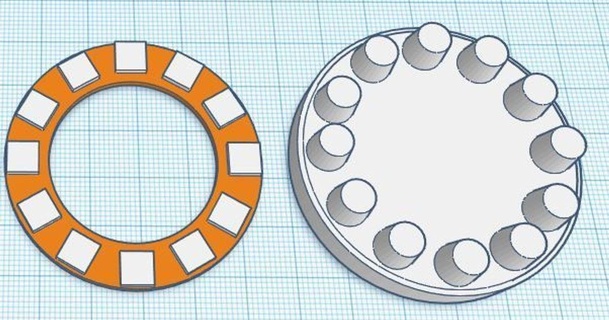 neopixel anillo 12 caso funda Plastibots 3D modelos pasatiempo hacedores electrónica thingiverse 3d print model - Mito3D