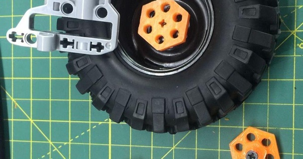 rc esadecimale Lego centro adattatore plastibot 3D Modelli passatempo creatori RC robotica thingiverse 3d print model - Mito3D