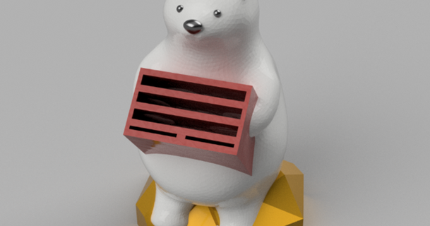 kumaty polare orso sd micro carta titolare supporto takman29 3D Modelli domestico ufficio carina scheda SD microsd sdcardholder 3d print model - Mito3D