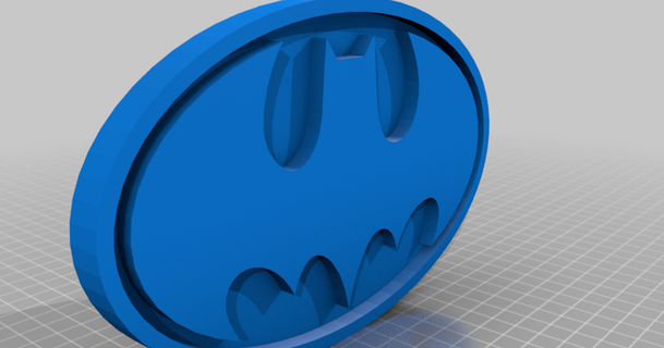 Batman Logo mobilemedic 3D Modelle Kunst Design 2D Platten Logos thingiverse Batmanlogo 3d print model - Mito3D