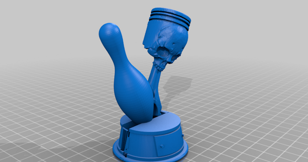 Bowling Kolben Trophäe mobilemedic 3D Modelle Hobby Macher Ideen thingiverse Bowlingtrophäe Redknights 3d print model - Mito3D