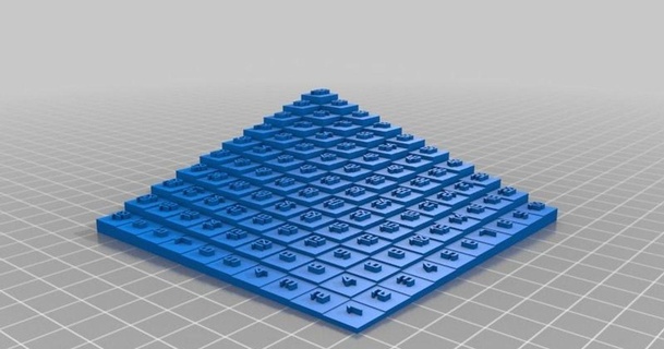 10x10 multiplication table laird popkin 3D modèles apprentissage math chose universelle personnalisé 3d print model - Mito3D