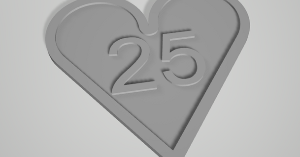 Schild coração 25 2mars 3D modelos arte Projeto designs 3d print model - Mito3D