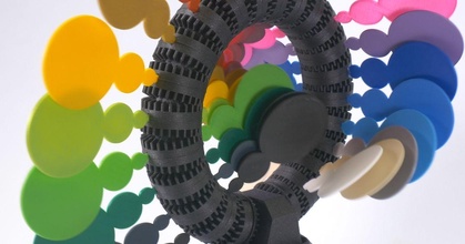arco iris roller coaster cinético circulo escultura Dominik sa descargar gratis stl modelo imprimiblescom 3d modelos Arte diseño esculturas color rueda girar torneado 3d print model - Mito3D