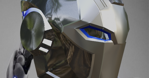 invisibile ferro uomo concetto ispirato casco budwin 3D Modelli passatempo creatori idee cosplay oggetti scena meraviglia thingiverse 3d print model - Mito3D