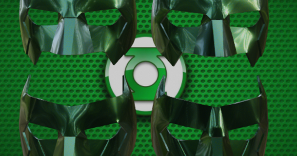 verde linterna kyle Rayner inspirado dominó máscara paquete Budwin 3D modelos pasatiempo hacedores ideas cosplay accesorios thingiverse 3d print model - Mito3D