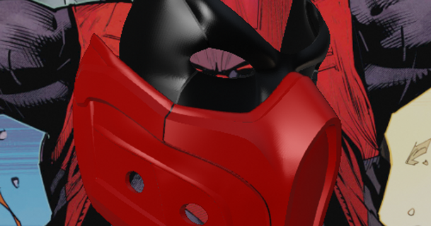 rot Kapuze verbieten inspiriert Maske budwin 3D Modelle Hobby Macher Ideen Cosplay Requisiten Batman thingiverse 3d print model - Mito3D