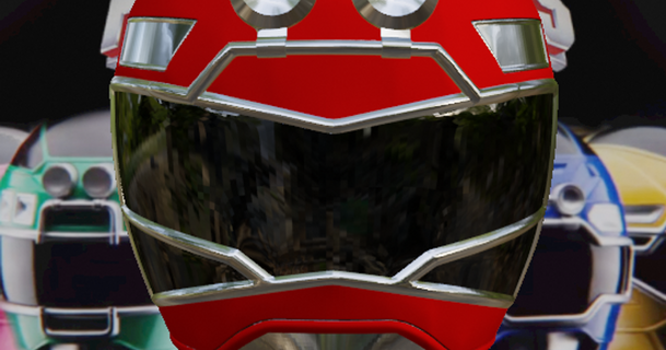 rot Turbo Ranger inspiriert Helm budwin 3D Modelle Hobby Macher Ideen Cosplay Requisiten thingiverse Power Rangers 3d print model - Mito3D