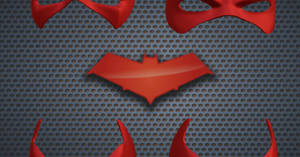 rosso cappuccio domino ispirato maschera pacco budwin 3D Modelli passatempo creatori idee cosplay oggetti scena Batman 3d print model - Mito3D