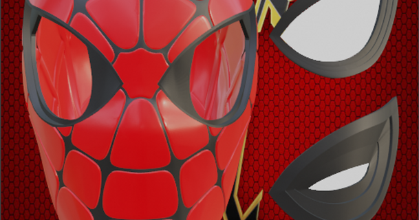 ferro spider man inspirado capacete Budwin 3D modelos passatempo fabricantes Ideias cosplay adereços homem Aranha thingiverse 3d print model - Mito3D