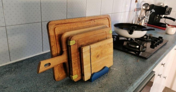 cutting board holder djoo 3D Models Household Kitchen kitchen food 3d print model - Mito3D
