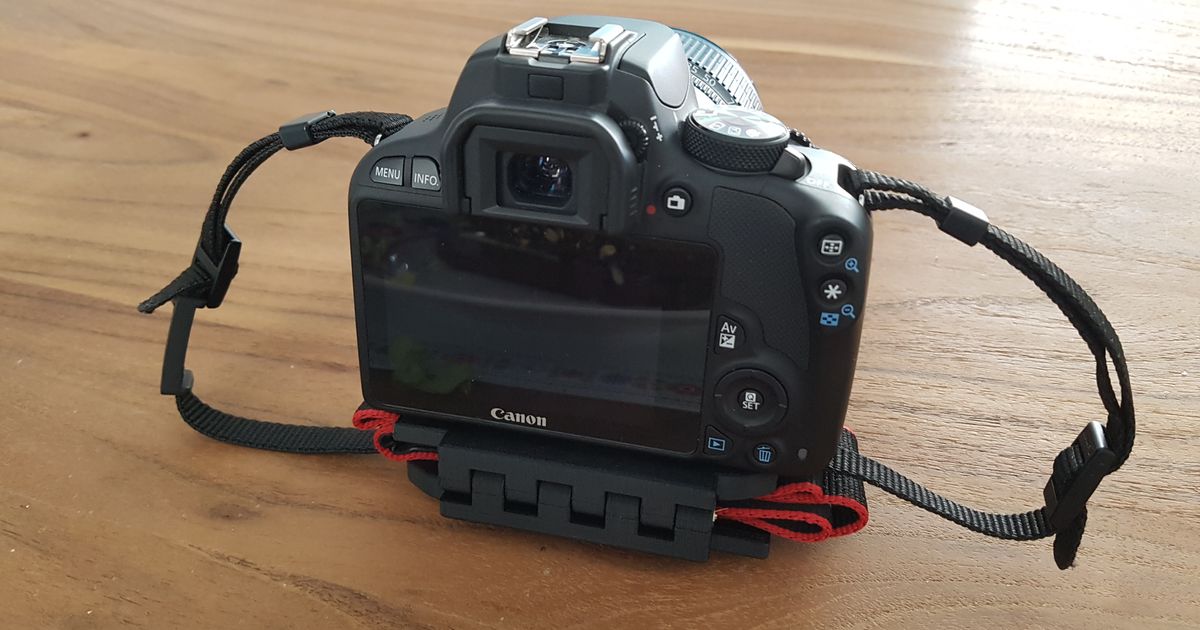 canon strap clamp 100d 550d + nikon d5300 snafky download free stl model printablescom 3d models gadgets photo & video canon550d cameragrip canoneos 3D print model - Mito3D