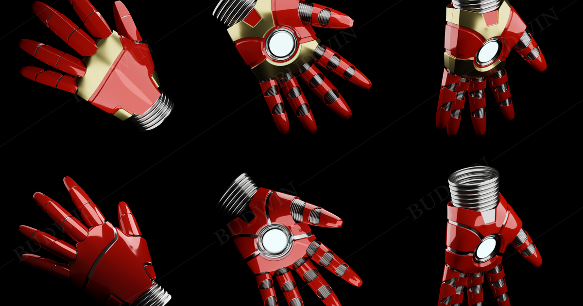 iron man mão conjunto Budwin 3D modelos fantasias acessórios cosplay adereços maravilha homem Ferro rígido 3D print model - Mito3D