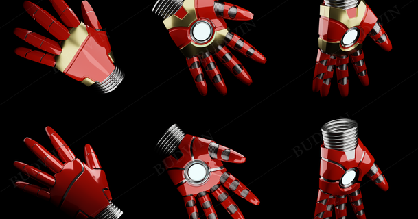 iron man mão conjunto Budwin 3D modelos fantasias acessórios cosplay adereços maravilha homem Ferro rígido 3d print model - Mito3D