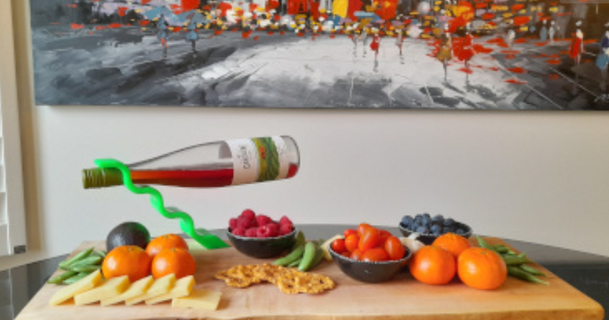 balancing wine bottle holder fox 3D Models Household Kitchen art modern wineholder floathing 3d print model - Mito3D