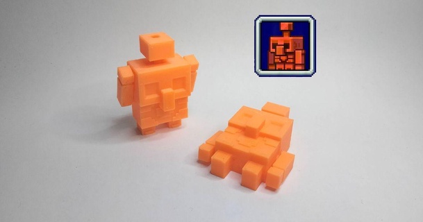 print-in-place copper golem keychain minecraft future bricks 3D Models Toys & Games Action Figures Statues printinplace 3d print model - Mito3D