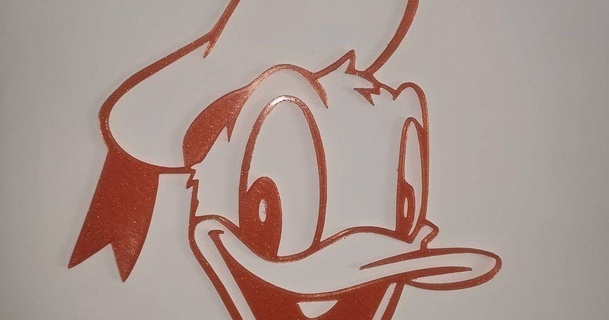 Donald ördek duvar Sanatı zinitri 3D modeller Sanat tasarım 2D tabaklar logolar 2dwallart Duck 3d print model - Mito3D
