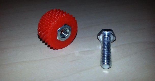1 diameter knurled knob 4x20 nuts bolts frugal shave 3D Models Hobby & Makers Tools tool thingiverse durango durangomaker 3d print model - Mito3D