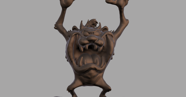 tasmanian devil version 2 - optimized fdm printers ripper-joe 3D Models Toys & Games Action Figures Statues taz looneytunes tasmania tunes 3d print model - Mito3D