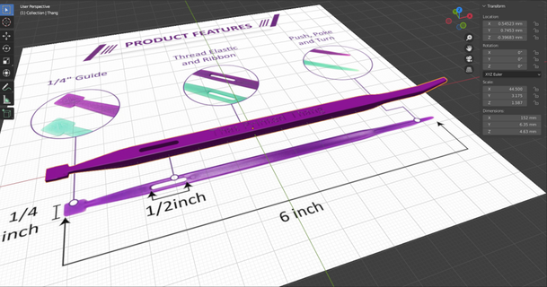 imprimé violet échelle souligné 3D modèles loisir fabricants outils chose universelle 3d print model - Mito3D
