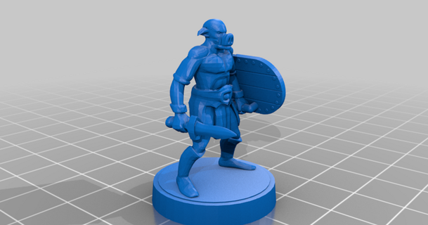 iron falcon rpg orc warrior solomoriah 3D Models Tabletop Miniatures Characters & Monsters thingiverse ttrpg ifrpg 3d print model - Mito3D