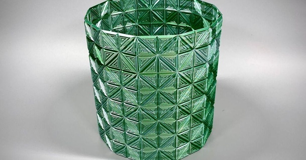 quadrado ondulação vaso cristoviolanerdo 3D modelos casa decoração Panela recipiente lápis 3d print model - Mito3D