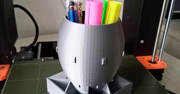 fat man nuke pen cup domes 3D Models Household Office holder pencil pencilholder 3d print model - Mito3D