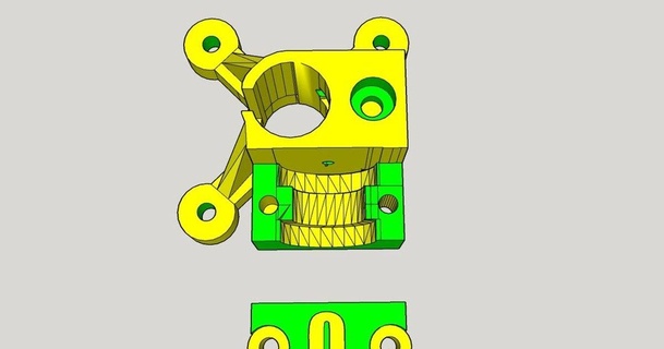 zeroextruder andrea 3D Modelli stampanti stampante parti aggiornamenti prusa prusai3 estrusore 3dprinter Bowden 3d print model - Mito3D