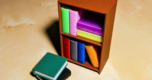 minuscolo libreria nullgel 3D Modelli domestico vita camera mobilia Conservazione thingiverse libri 3d print model - Mito3D