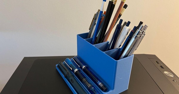 caneta copo exibição ficar pé tecnica 3D modelos casa escritório organizador escrivaninha 3d print model - Mito3D