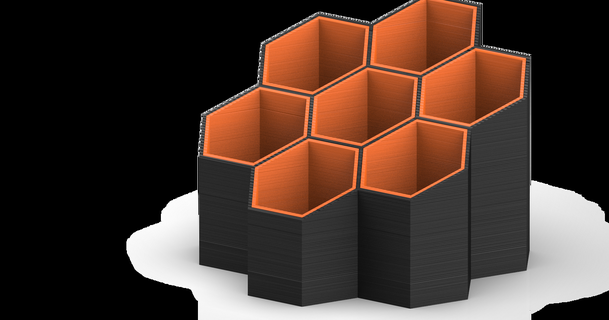 hexagon penholder inserts samde 3D Models Hobby & Makers Organizers pen design 3d print model - Mito3D