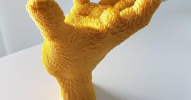 voxel hand dq 3D Models Art & Design Sculptures 3d print model - Mito3D
