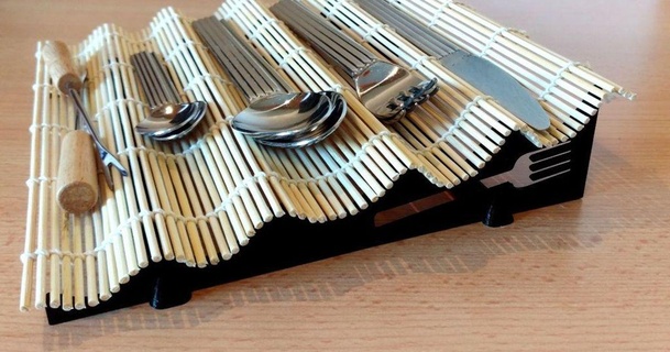 cuchillería organizador cabestro informes 3D modelos casa cocina thingiverse tenedor cubiertos 3d print model - Mito3D